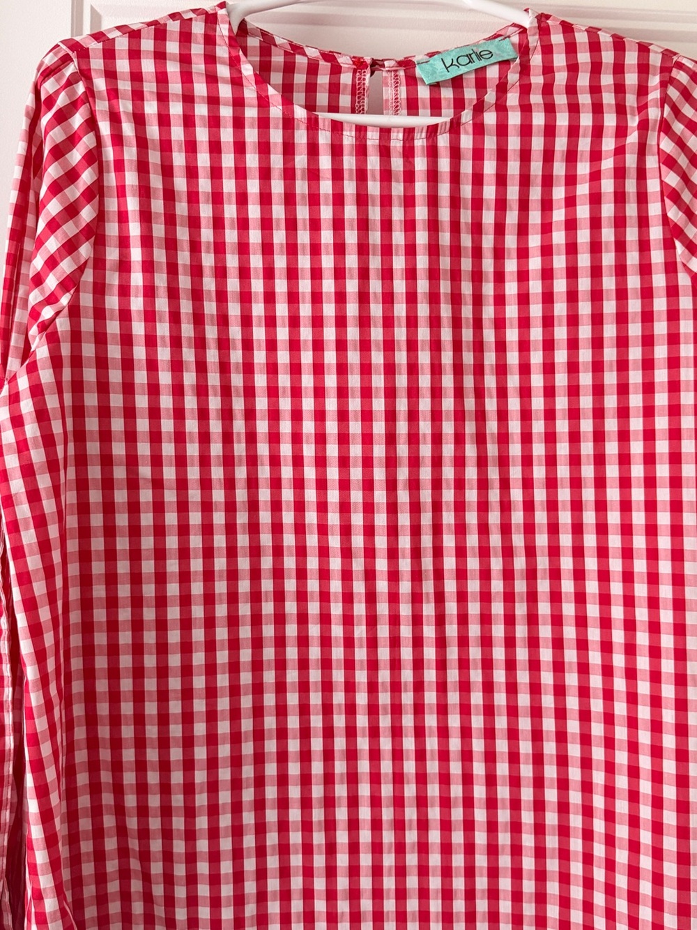 Karlie Pink & White Gingham Long Sleeve Girls Top